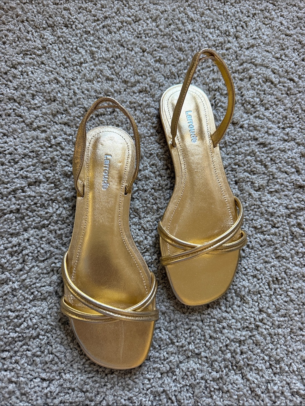 Larroude gold sandals - Picture 1 of 3